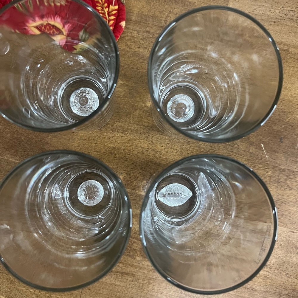 Set of Four Sports Drinking Glasses